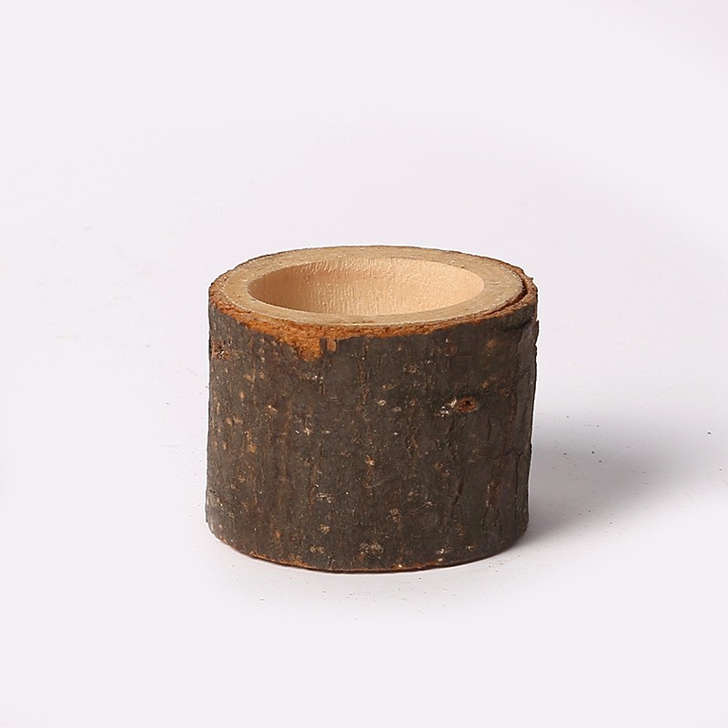 Medium Candle Holder Wooden Logs Crafts DIY