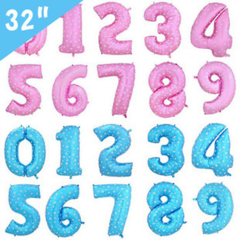 32 Inches Blue Number 1 Birthday Balloons Aluminium Foil