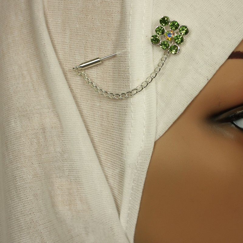 Diamond Green Hijab Pin