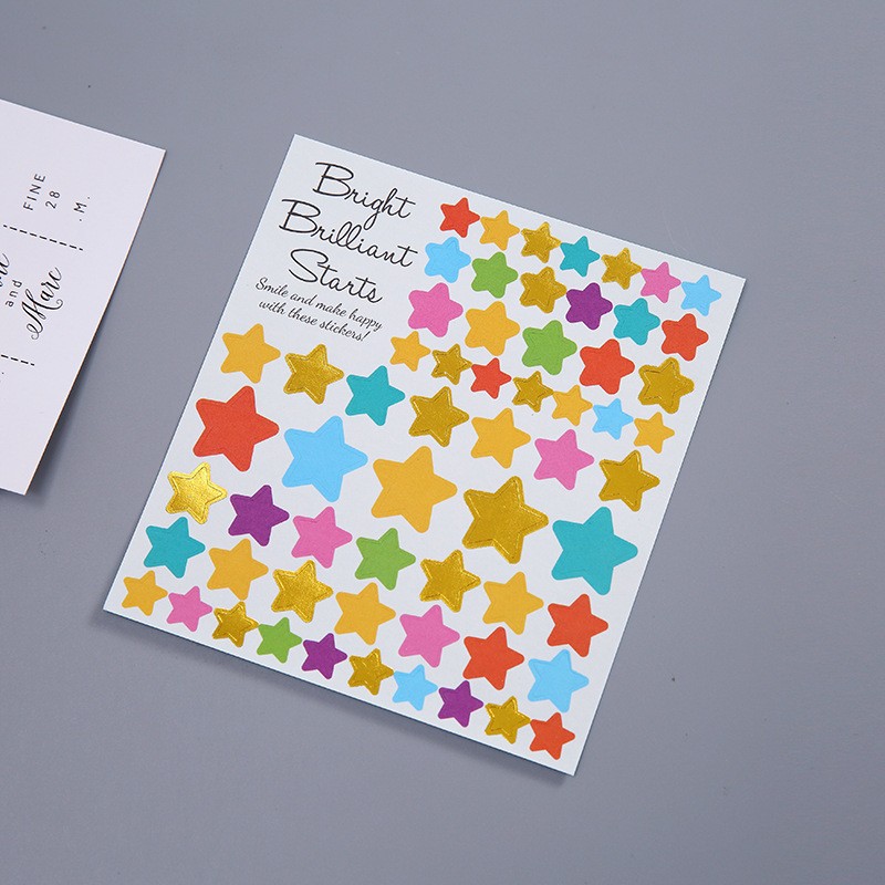 9 Colored Five-Pointed Stars Korean Style Stickers