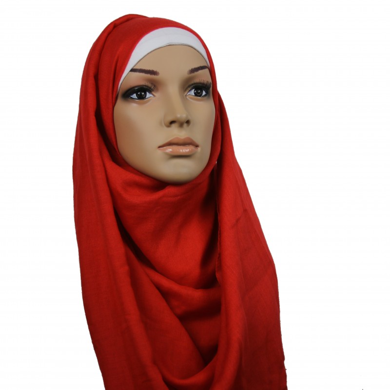 Red Cotton Hijab
