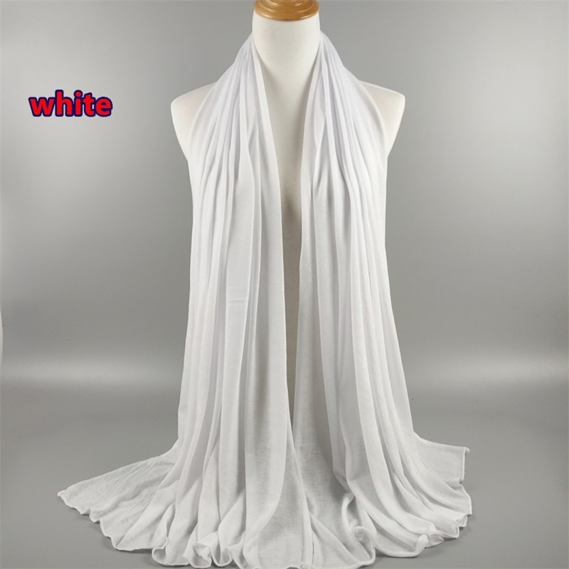 White Jersey Modal Cotton Maxi Hijab