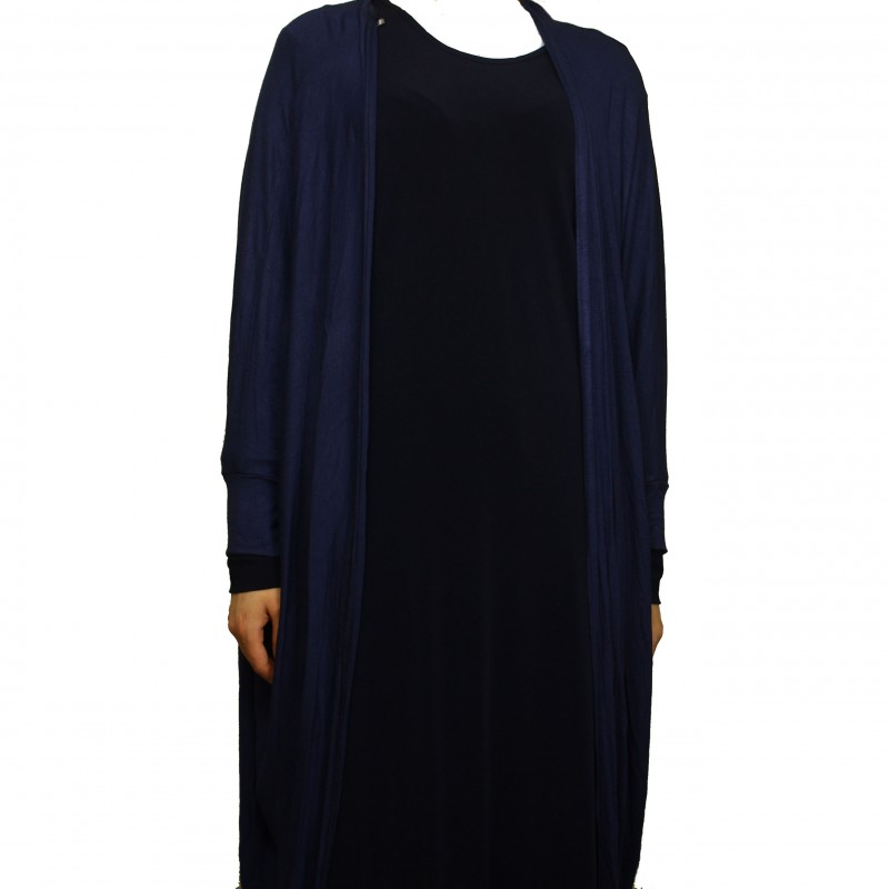 Navy Waterfall Long Sleeve Cardigan (l/xl)