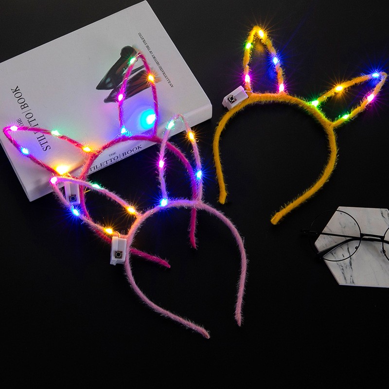 Rabbit Ear Headband 10 Lights Random Color Random Colour Headband