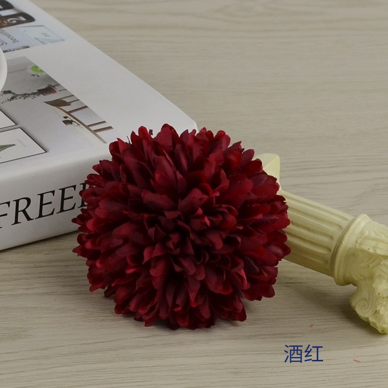 Burgundydiameter 7Cm Artificial Chrysanthemum Head