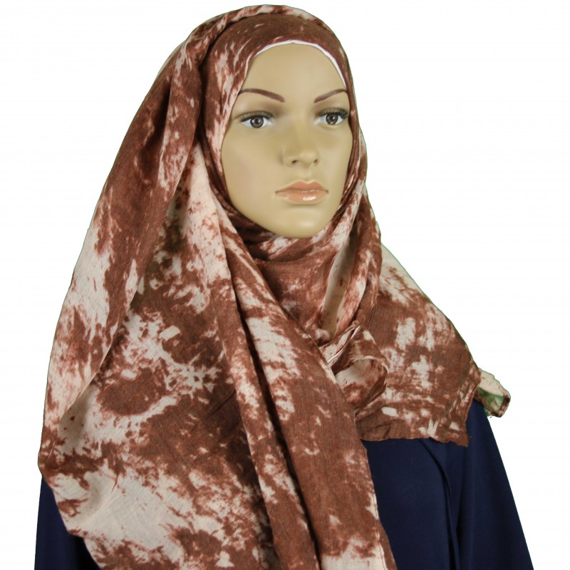 Brown Tie Dye Hijab