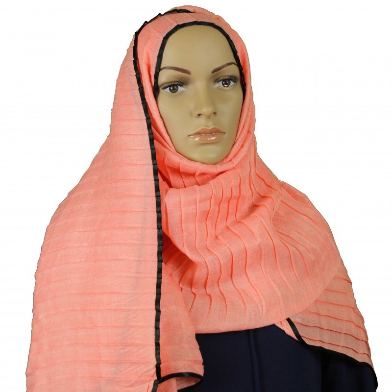 Pink Pleated Hijab