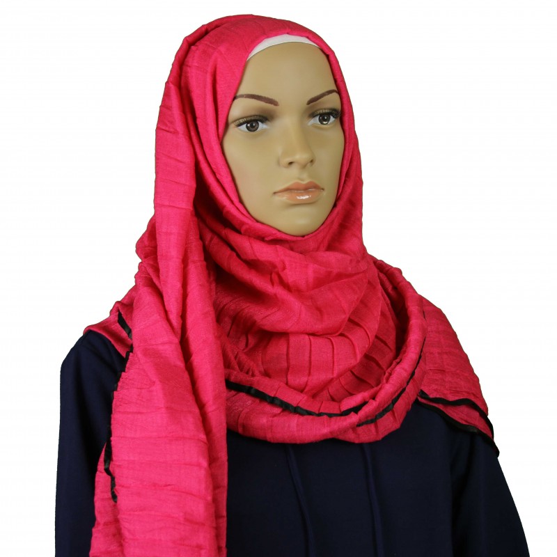 Hot Pink Pleated Hijab