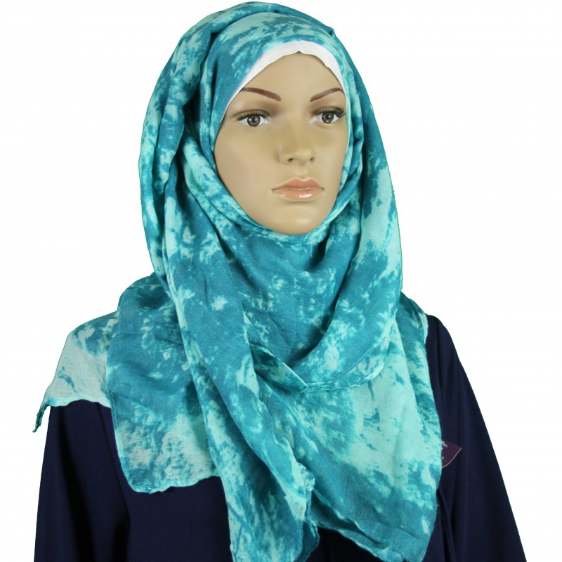Teal Tie Dye Hijab