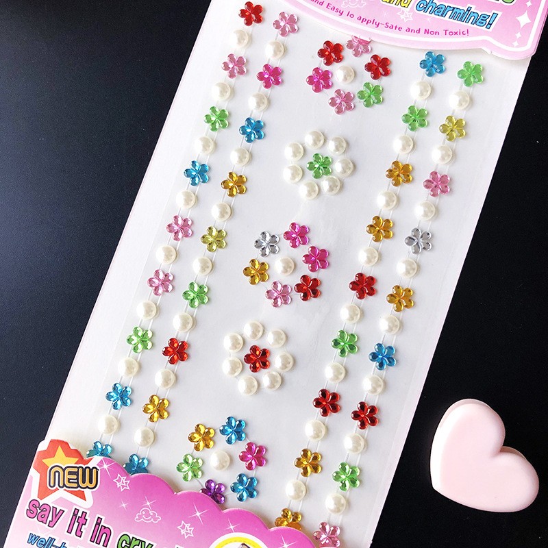 Plum Blossom Pearl Diamond Crystal Stickers