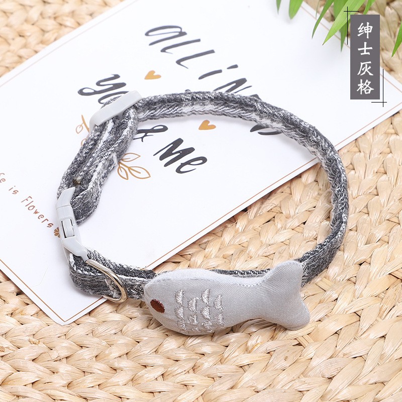 Small Gray Fish 1.0 Adjustable 20-27cm Pet Collar
