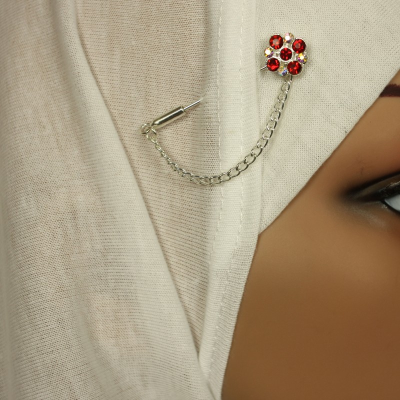 Star Red Hijab Pin