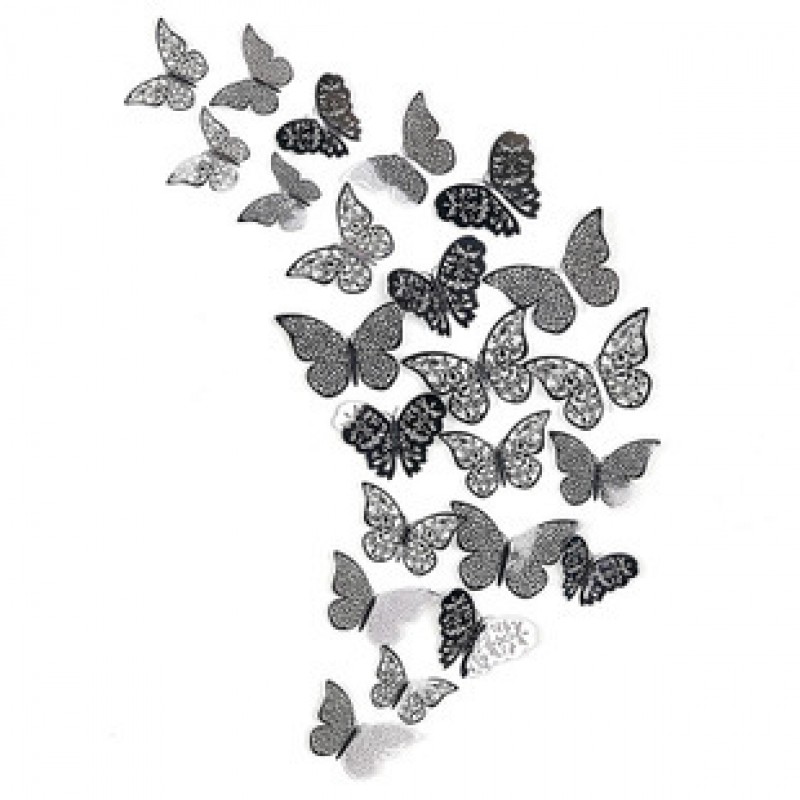 Hollow Butterfly A Dark Gray 3D Wall Sticker