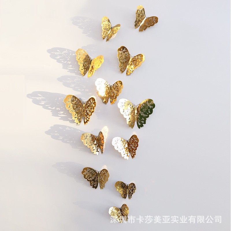 Hollow Butterfly A Gold 3D Wall Sticker Clearance