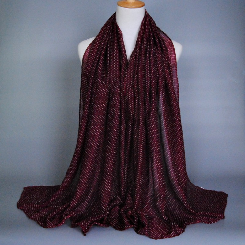 Crimson Tiny Polka Print Hijab