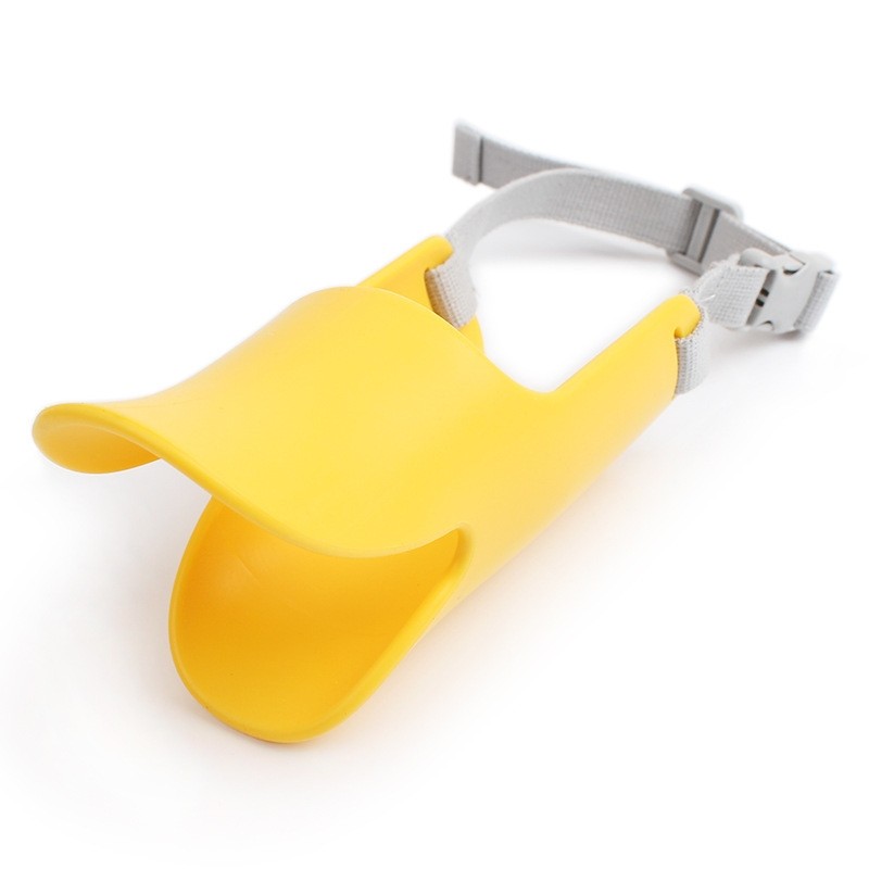 Yellow L Size Mouth Circumference 19cm 15-25 Kg Soft Silicone Duckbill Antibite Dog Muzzle