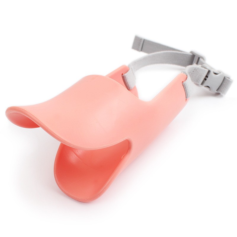 Pink L Size Mouth Circumference 19cm 15-25 Kg Soft Silicone Duckbill Antibite Dog Muzzle Clearance