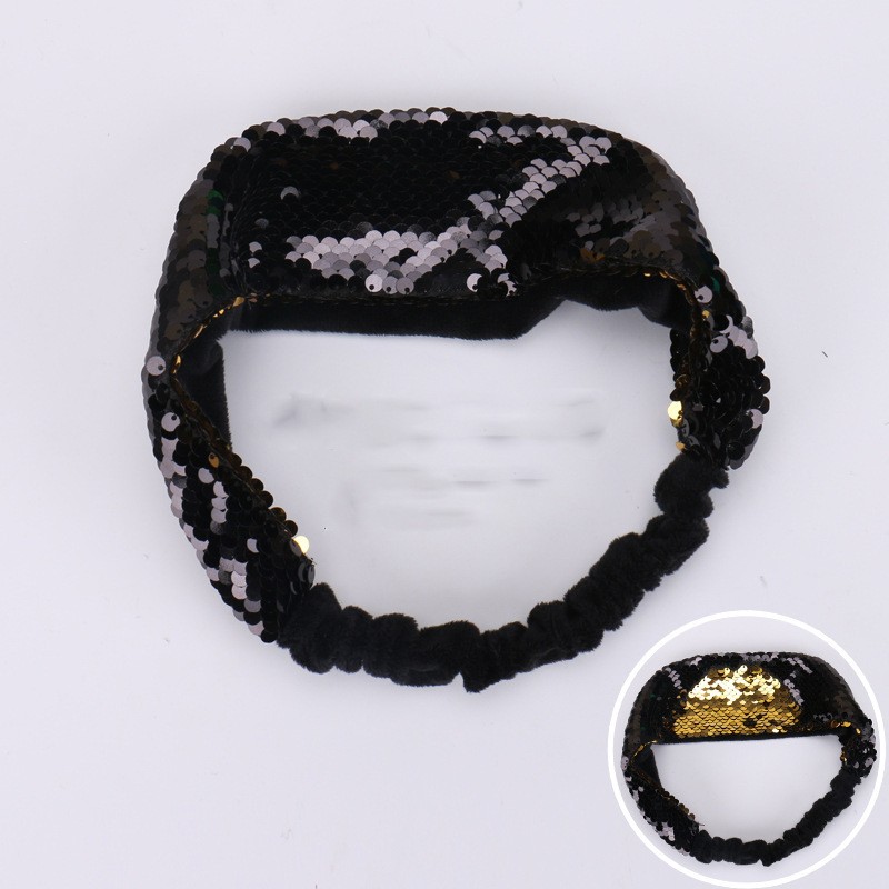 478 Black Gold Sequin Head Band