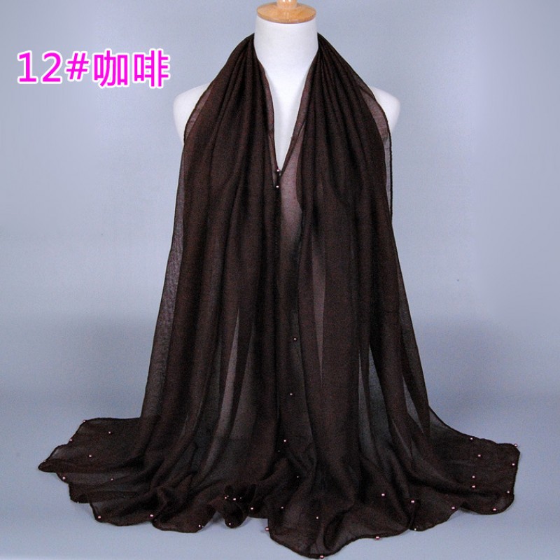 Brown Coloured Pearl Viscose Hijab