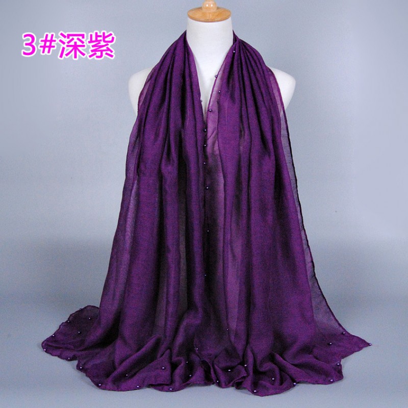 Dark Purple Coloured Pearl Viscose Hijab