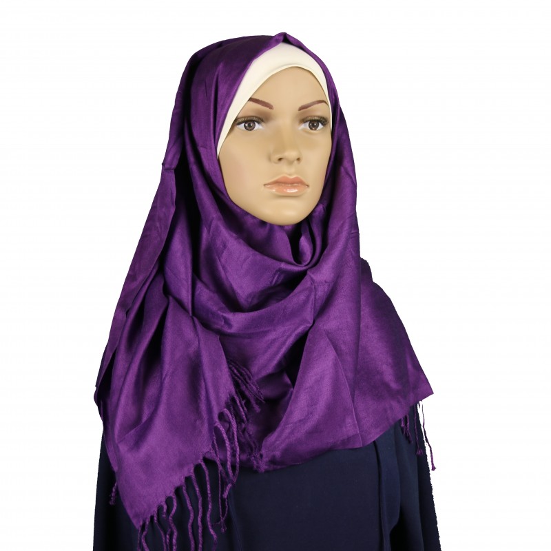 Plum Satin Pashmina Hijab