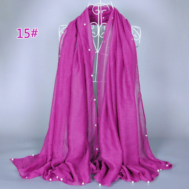 Purple Plain Pearl Maxi Hijab