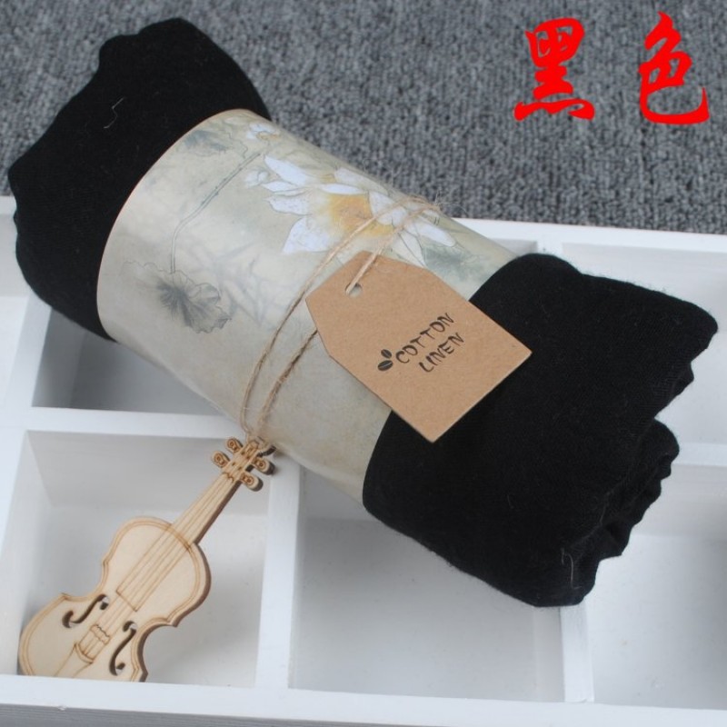 Black 180x140cm Cotton Linen Plain Extra Maxi Hijab