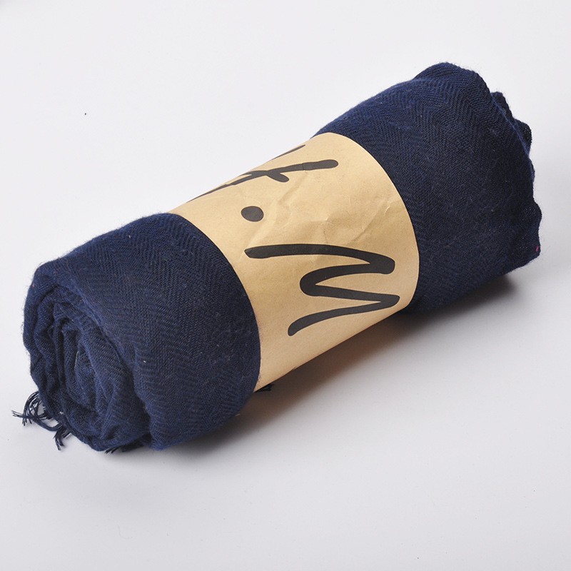 Dark Blue Thick Twill Blend 200x110cm Maxi Hijab