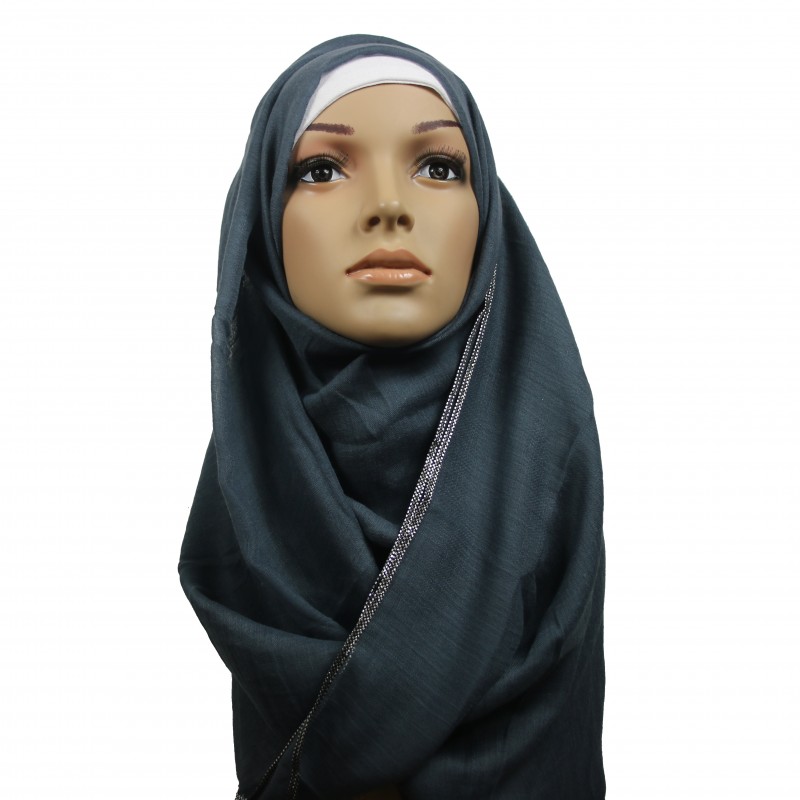 Grey Silver Chain Hijab