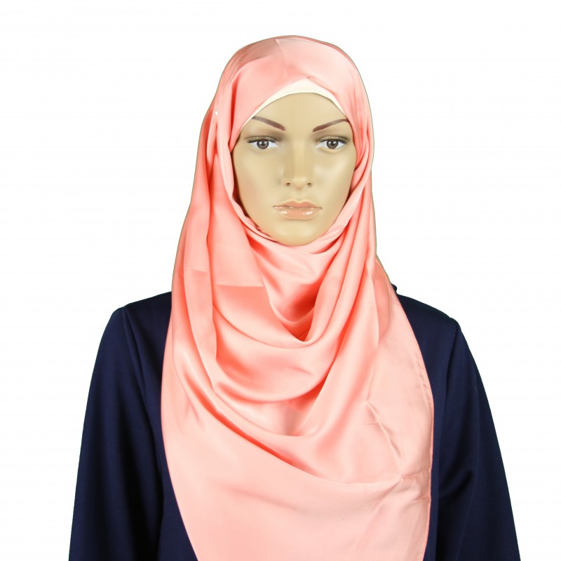 Pink Satin Silk Maxi Hijab