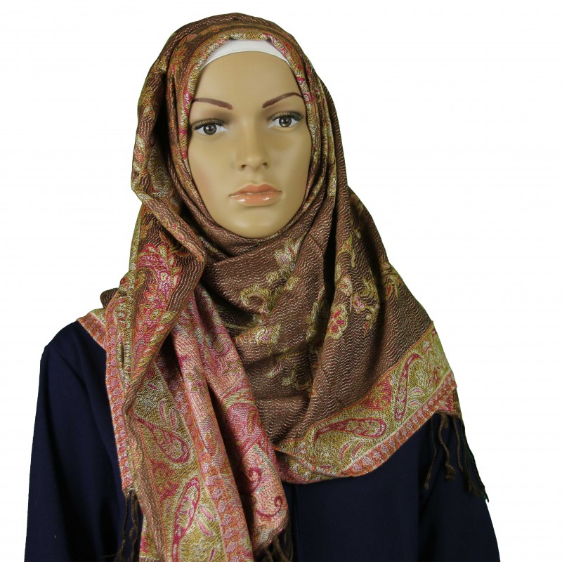 Brown Garden Paisley Pashmina