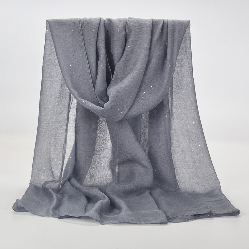 Gray Maxi Gold Glitter Hijab