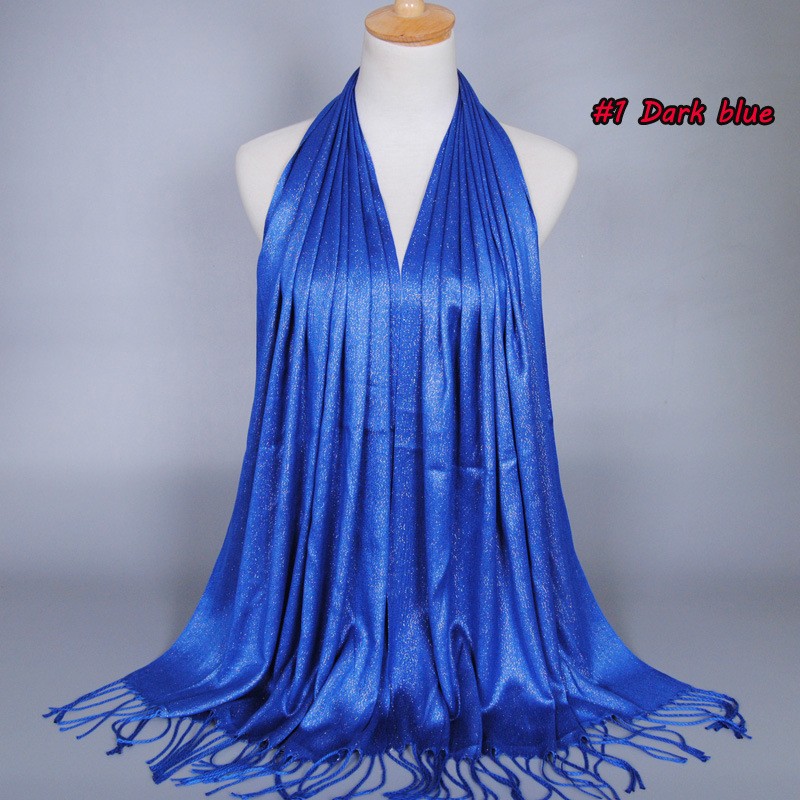 sapphire Gold Shimmer Cotton Hijab