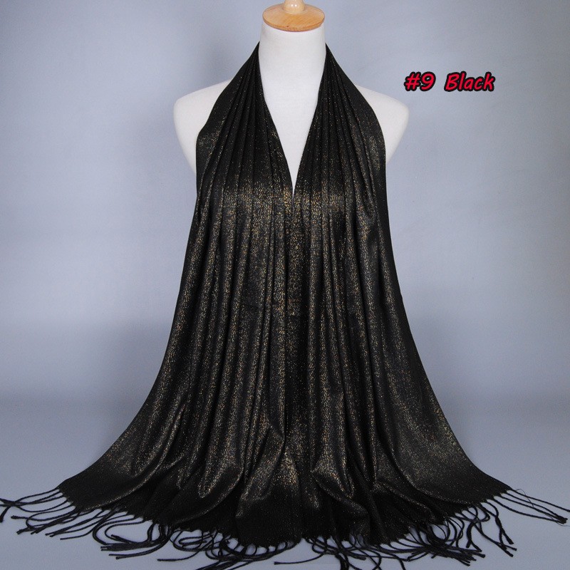 black Gold Shimmer Cotton Hijab