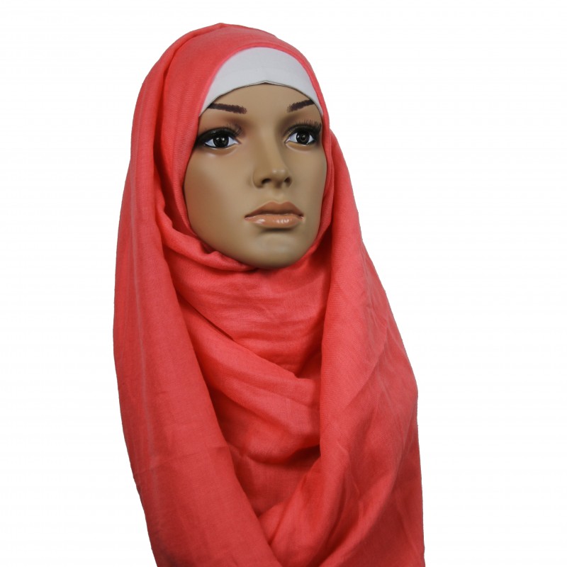 Salmon Pink Cotton Hijab