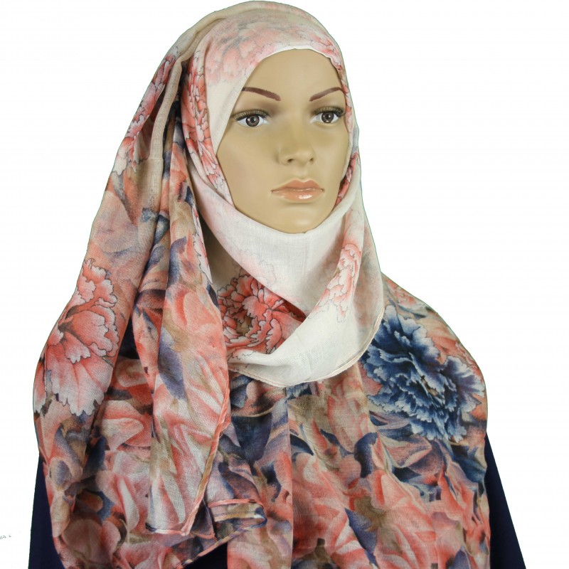 Pink Etched Garden Hijab