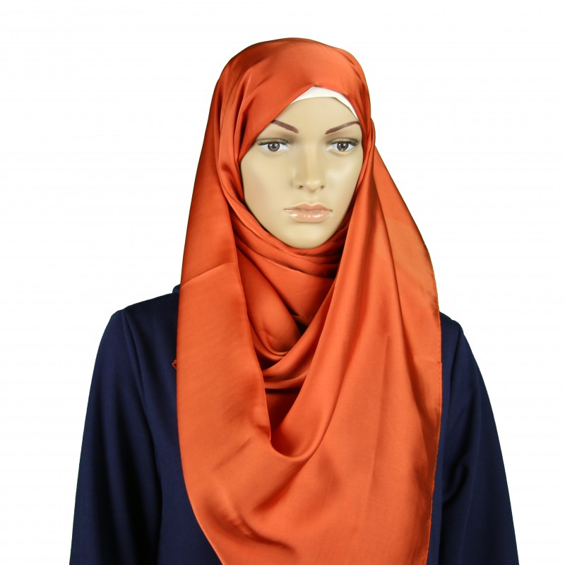 Cinnamon Satin Silk Maxi Hijab Clearance