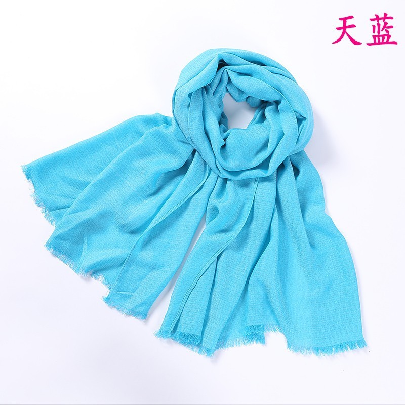 Sky Blue Plain Thick Intertwined Cotton Maxi Hijab Clearance