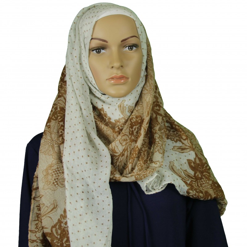 Brown Dotty Lace Hijab