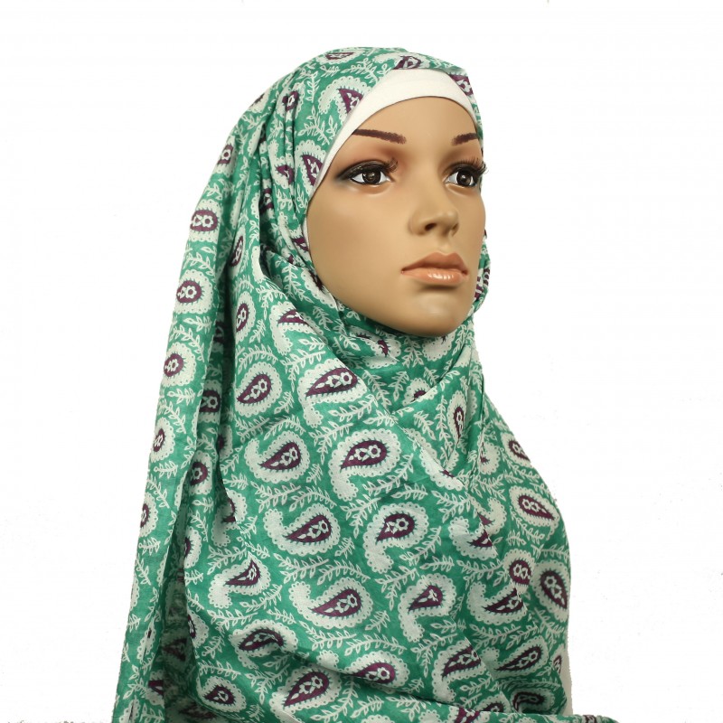 Cotton Paisley Sea Green