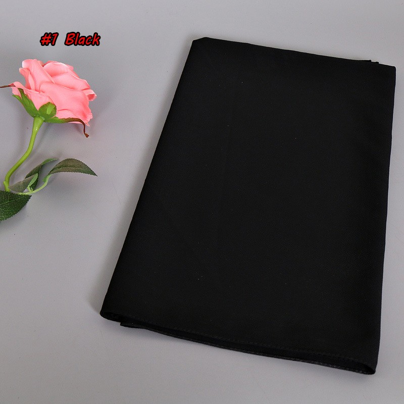 Black Thick Bubble Chiffon Hijab