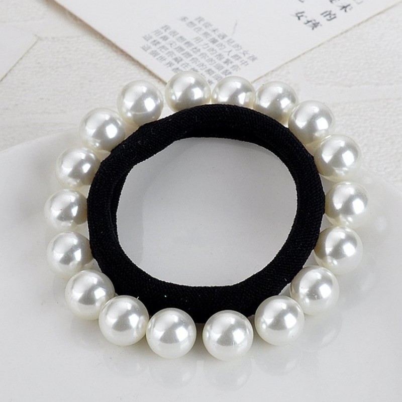 White Large Pearl Hair Band 