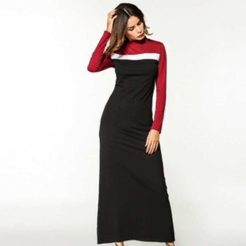 Black Red White Black Stripe Abaya XL 