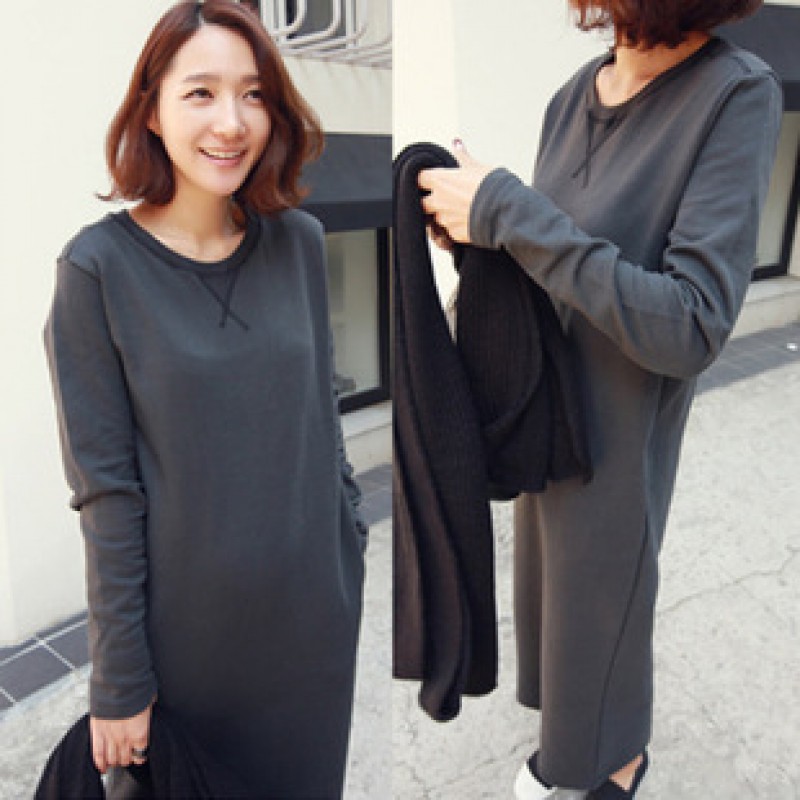 Gray Long Sweater Abaya M