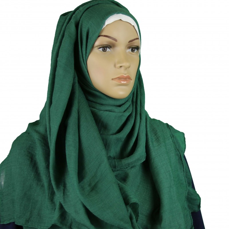 Green Cotton Linen Extra Maxi Hijab