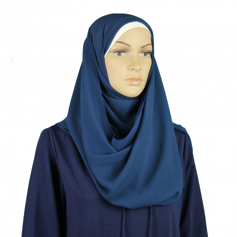 Navy Georgette Chiffon Hijab