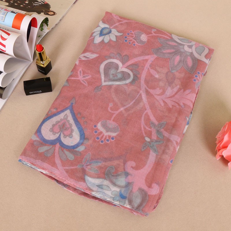 skin powder Dali Hearts Print Hijab