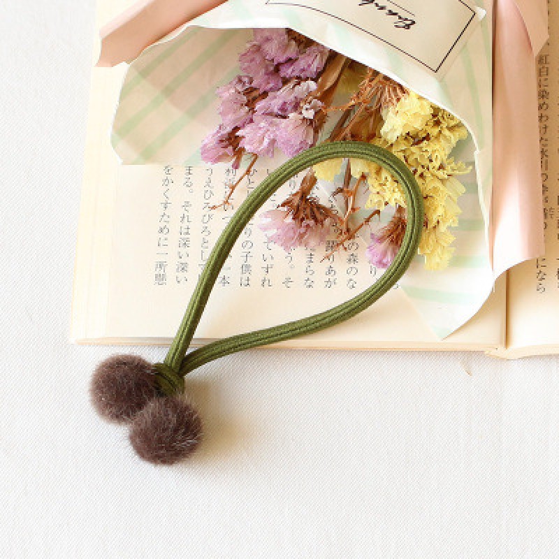 Khaki Twin Fur Hair band 