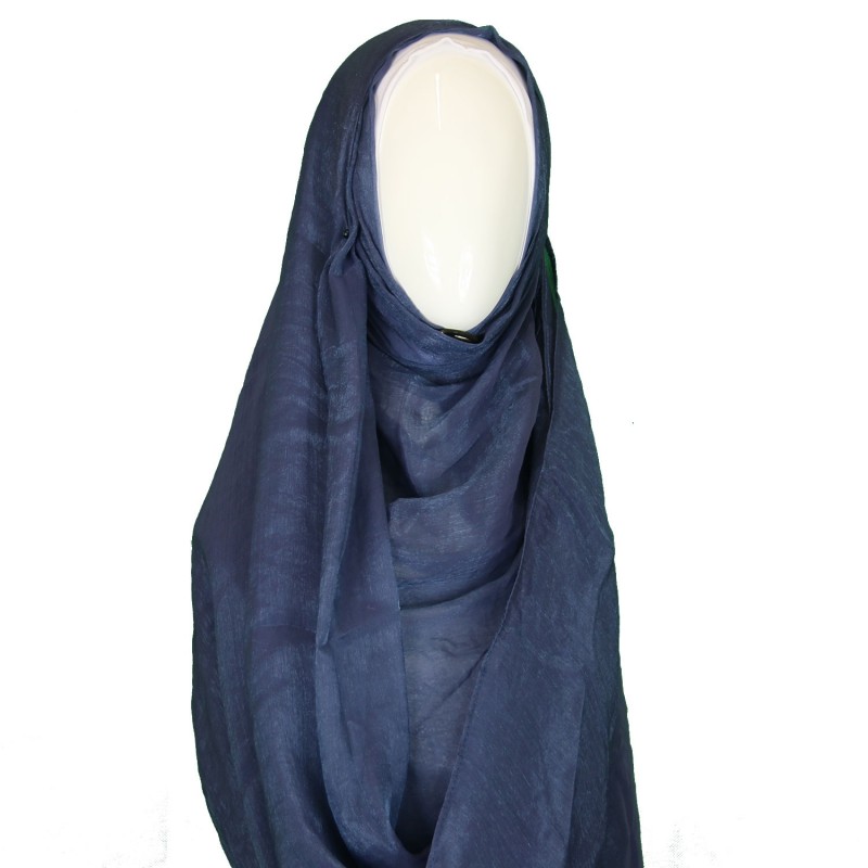 Smokey Blue Sheen Silk Hijab