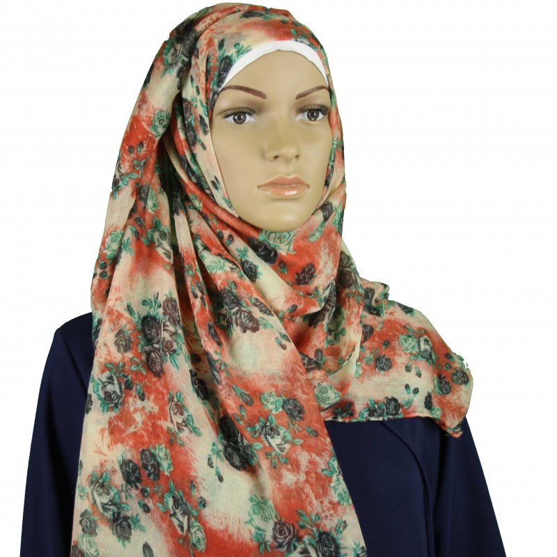 Red Antique Rose Hijab